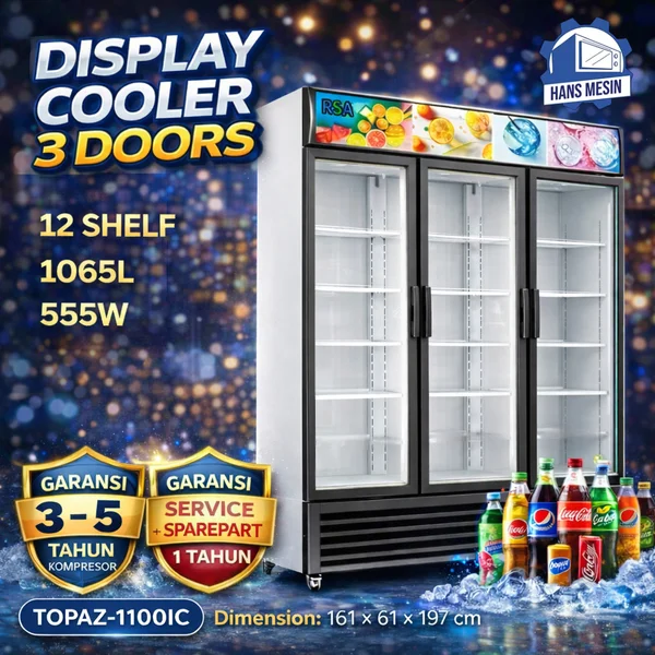 Showcase Display Cooler 3 Pintu 1065 L TOPAZ-1100IC (RSA) / Showcase Cooler