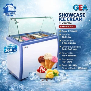 SHOWCASE GELATO GEA RI-260AUG / RI 260AUG / RI260AUG / RI 260 / Showcase Cooler