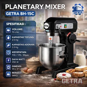 PLANETARY MIXER BH-15C GETRA / MESIN ROTI ADONAN GETRA