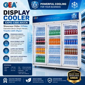 DISPLAY COOLER SHOWCASE CHILLER 3 PINTU GEA EXPO-1300 AH/CN / Showcase Cooler