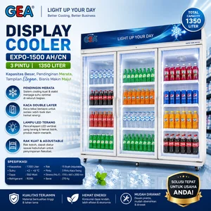 DISPLAY COOLER CHILLER SHOWCASE 3 PINTU GEA EXPO-1500AH/CN / Showcase Cooler