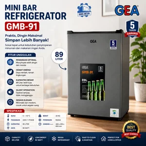 MINI BAR REFRIGERATOR (GEA) GMB-91 / Kulkas GEA 1 Pintu 89 Liter