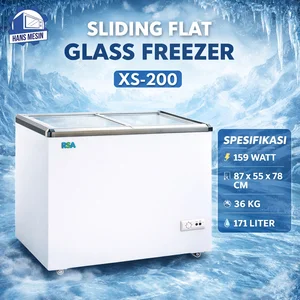 SLIDING FLAT GLASS FREEZER (RSA) XS-200