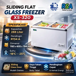 SLIDING FLAT GLASS FREEZER (RSA) XS-320