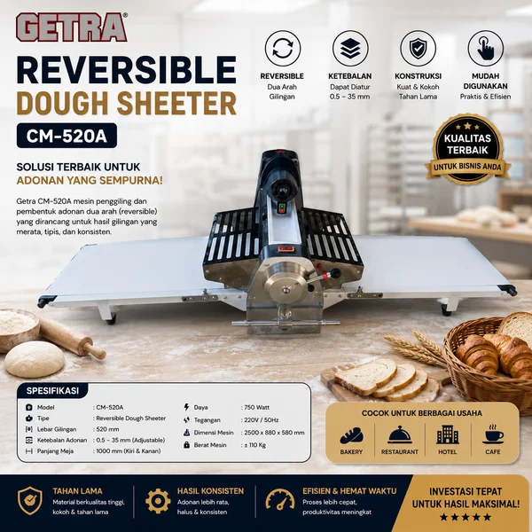 REVERSIBLE DOUGH SHEETER (GETRA) CM-520A / DOUGH MAKER
