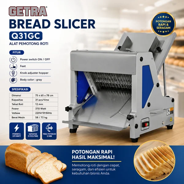 BREAD SLICER Q31GC (GETRA) / ALAT PEMOTONG ROTI
