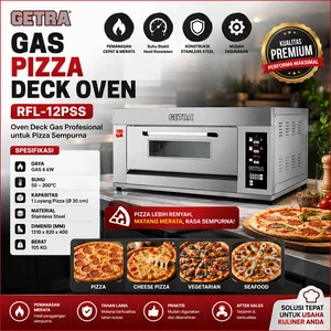 GAS PIZZA DECK OVEN (GETRA) RFL-12PSS / MESIN GAS OVEN