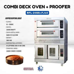  GETRA COMBI DECK OVEN + PROOFER RFL-24SS+FJ10 / OVEN + PENGEMBANG ROTI