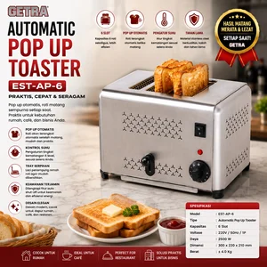 GETRA AUTOMATIC POP UP TOASTER EST-AP-6 / PEMANGGANG ROTI TAWAR / Sandwich Toaster