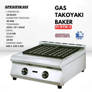 GAS TAKOYAKI BAKER (GETRA) ET-RYW-2 / ETRYW2 / MESIN TAKOYAKI