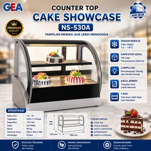 COUNTER TOP CAKE SHOWCASE (GEA) NS-530A / Mesin Showcase Cake GEA 115 Liter