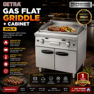 GAS FLAT GRIDDLE + CABINET (GETRA) RPG-4 / Mesin Pemanggang