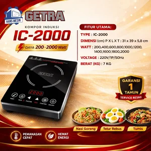KOMPOR INDUKSI (GETRA) IC-2000 /IC2000 / IC 2000 / KOMPOR LISTRIK