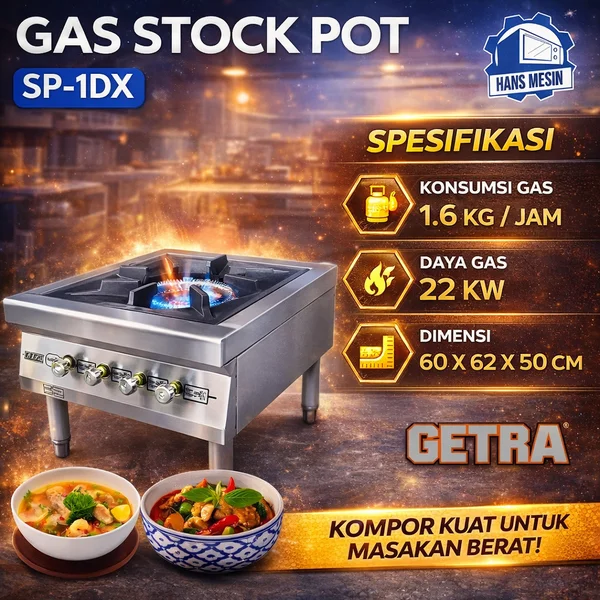 GAS STOCK POT HEAVY DUTY  (GETRA) SP-1DX / GAS DEEP FRYER