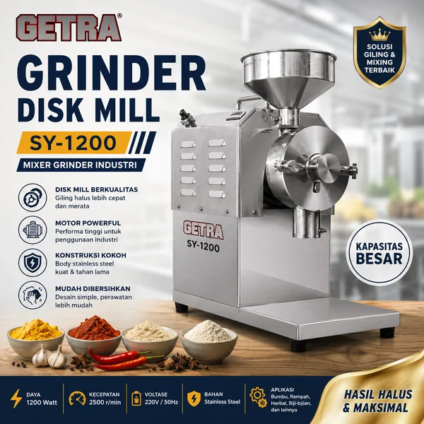 GRINDER DISK MILL (GETRA) SY-1200 / Mixer Grinder Industri