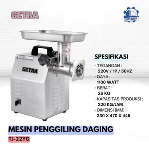 MEAT GRINDER (GETRA) TJ-22YG 220 KG / JAM / Mixer Grinder Industri