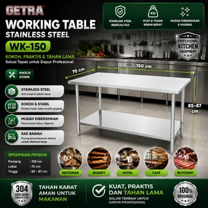 MEJA DAPUR STAINLESS STEEL (GETRA) WK-150