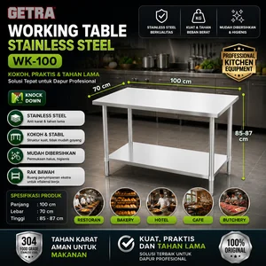 WORKING TABLE STAINLESS STEEL (GETRA) WK-100 / MEJA DAPUR