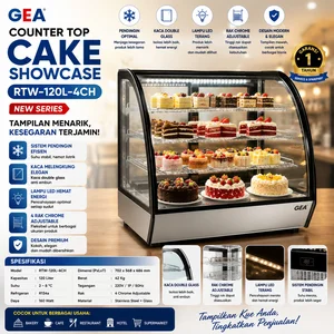 COUNTER TOP CAKE SHOWCASE (GEA) RTW-120L-4CH (NEW SERIES) / Mesin Showcase Cake