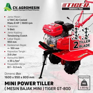 CULTIVATOR MESIN BAJAK MINI TIGER GT800 MINI TILLER GT 800