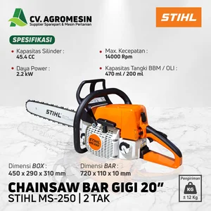 CHAINSAW STIHL MS 250 SENSO GERGAJI MESIN BAR GIGI 20 INCI