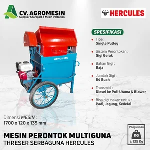 Mesin Perontok Padi Serbaguna Hercules Single Pulley
