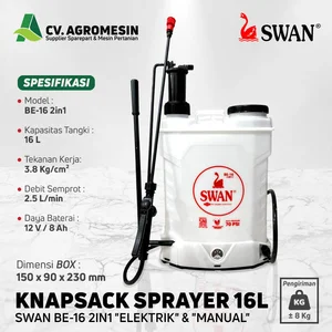 SWAN BE16 2IN1 KNAPSACK SPRAYER MANUAL ELEKTRIK 16 LITER