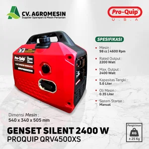 Genset Silent Inverter Proquip QRV4500XS 2400 Watt