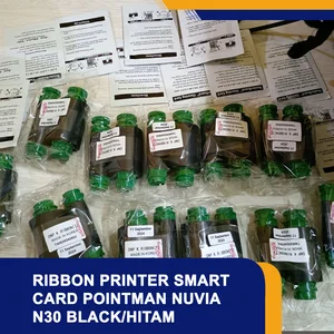 Ribbon Barcode + Ribbon Printer Smart Card Pointman Nuvia N30 Black/Hitam