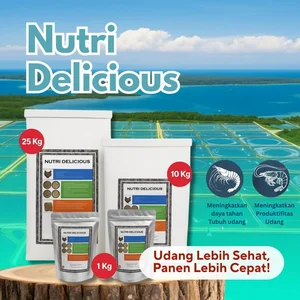 Pakan Suplemen Udang Cepat Besar 25Kg – Nutri Delicious Nafsu Makan Naik Panen Maksimal