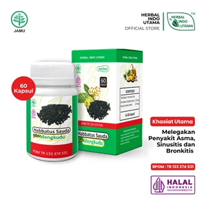 Kapsul Herbal HABBATUSSAUDA PLUS MENGKUDU Meringankan Gejala Tekanan Darah Tinggi Herbal Indo Utama - 60 Kapsul (Jamu dan Herbal)
