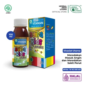 Madu Herbal SYIFA KIDS VITANGIN  Meredakan Masuk Angin Anak Herbal Indo Utama - 100 ml 