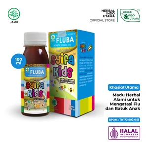Madu Herbal SYIFA KIDS FLUBA Mengatasi Flu dan Batuk Anak Herbal Indo Utama - 100 ml
