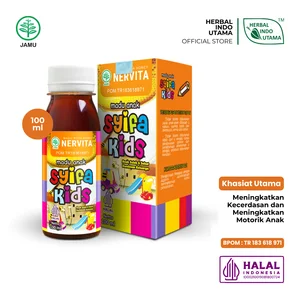 Madu Herbal SYIFA KIDS NERVITA Membantu Memelihara Kesehatan dan Memenuhi Asupan Nutrisi Harian Anak Herbal Indo Utama - 100 ml