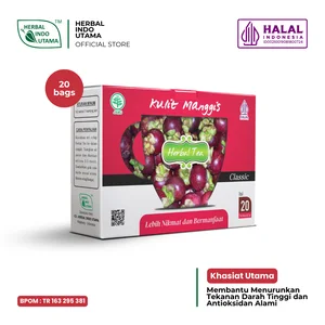 Teh Herbal KULIT MANGGIS Menurunkan Tekanan Darah Tinggi Herbal Indo Utama - 20  Kantung (Minuman Teh)