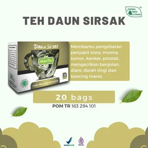 Teh Herbal DAUN SIRSAK  Mengatasi Kista Mioma Kanker Prostat Herbal Indo Utama - 20 Kantung (Minuman Teh)