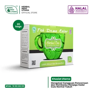 Teh Herbal DAUN KELOR Atasi Gangguan Pencernaan dan Menjaga Kadar Gula Normal Tubuh Herbal Indo Utama - 20 Kantung (Minuman Teh)