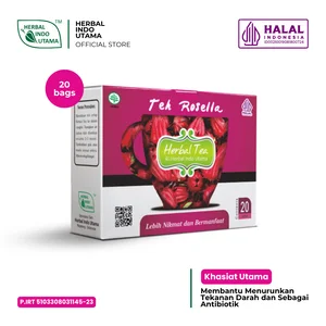 Teh Herbal ROSELLA Antioksidan Anti Kanker Herbal Indo Utama - 20 Kantung (Minuman Teh)