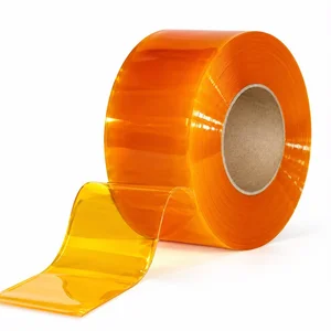 Orange Transparent PVC Strip Curtain, Tirai PVC / Plastik, Anti-Insect Roll 2–3 mm x 50 m