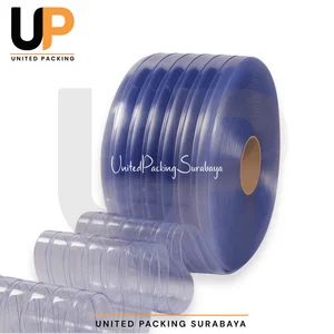 Tirai PVC / plastik Curtain Ribbed Blue Clear Transparant Roll PVC Curtain Tulang Biru Clear Transparan Roll United Packing Surabaya
