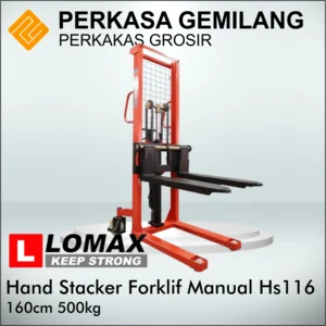 LOMAX HS116 Hand Stacker Manual Forklift HS 116 160cm 500kg
