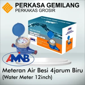 AMINB Iron Water Meter 1/2" Iron Water Meter SNI PAM PDAM IMD Blue AMINB Water Meter