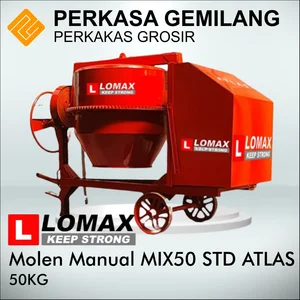 LOMAX MIX50 STD ATLAS Mesin Pengaduk Beton dan Semen Molen Manual 50KG MIX 50 KG