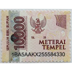 Materai  Tempel 10000 Merah Muda