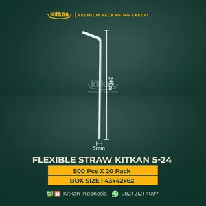 SEDOTAN FLEXIBLE 24 CM (BLACK & WHITE) - KITKAN - 5 MM X 24 CM