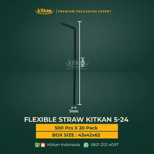 SEDOTAN FLEXIBLE 24 CM (BLACK & WHITE) - KITKAN - 5 MM X 24 CM