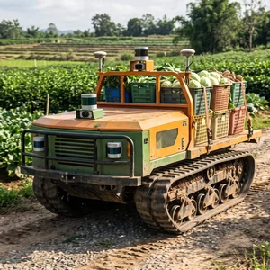 Traktor Transporter Panen Otonom  AMR / AGV Bertenaga Listrik
