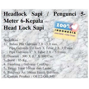 HEAD LOCK SAPI UNTUK FARM / PETERNAK SAPI (ALAT MEKANIK LAINNYA) / Pengunci 5-Meter 6-Kepala 