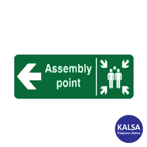 Safety Sign Assembly Point Left Direction Glow In The Dark Sticker Only