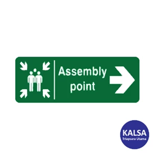 Safety Sign Assembly Point Right Direction Glow In The Dark with Acrylic Board